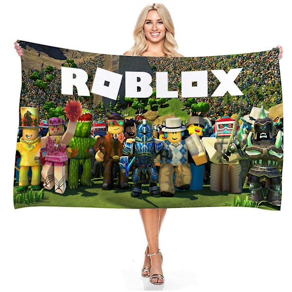 75 x 150cm Roblox Strandhåndklær Mikrofiber Svømmebad Håndklær Super Mykt Tepper Håndklær-WELLNGS B