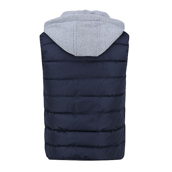 YOUTHUP Herr Quiltad Väst med Huva Utomhus Tjock Fritidssport Huva-WELLNGS Blue XS