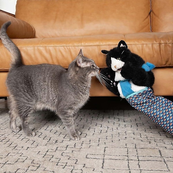 Kattdocka Brottare, Katt Handdockor Plyschdjur, med Tuff Vaddering för Säker Interaktiv Lek, för Tristessbekämpande Träning-WELLNGS 2PCS