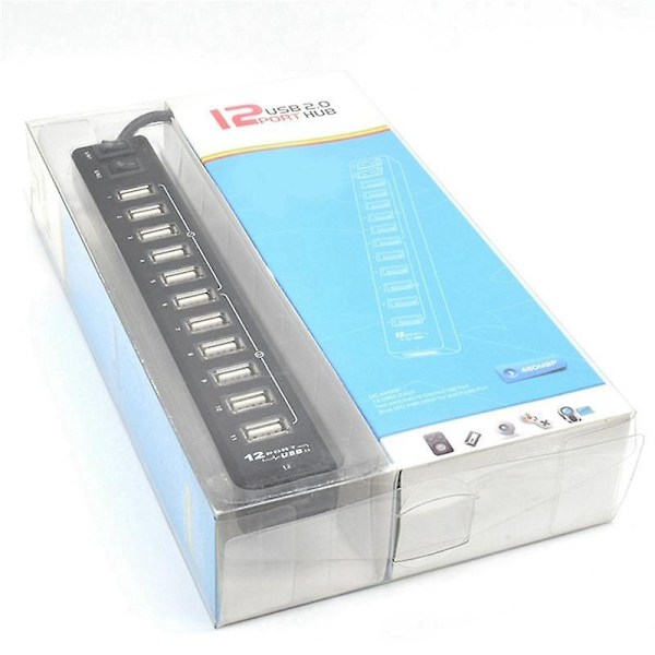 Högkvalitativ USB-hubb 12 portar USB 3.0 Hub Multi USB Splitter Switch Hög hastighet Dataöverföring för La-WELLNGS