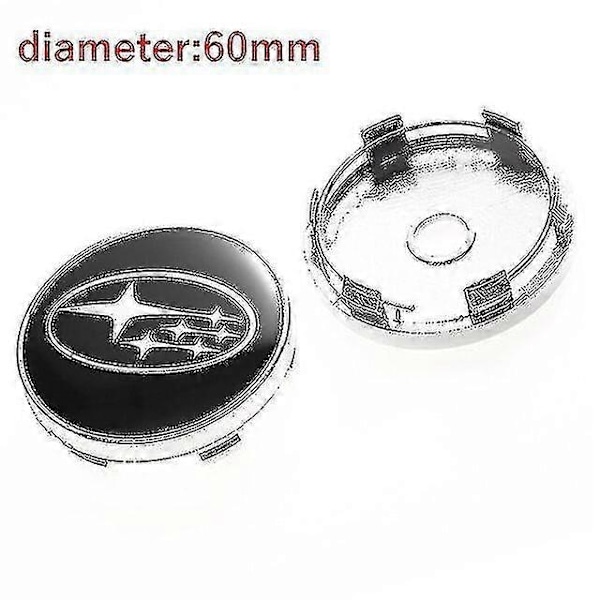 60 mm:n auton tyylinen keskihubin korkki Subaru Sti Wrx Forester Outback Impreza Legacy Xv Tribeca -tarvikkeille - WELLNGS B