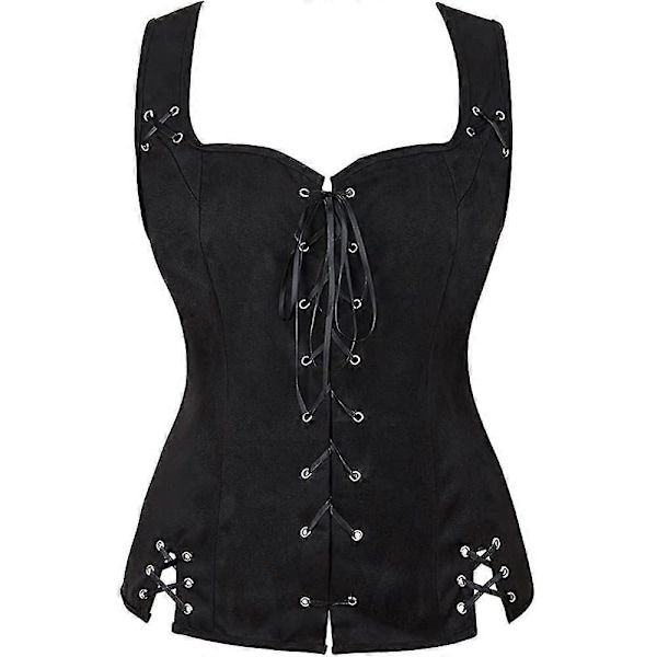Naisten Korsetti Vintage Tekosametti Nauhakiinnitys Liivi Renessanssin Cosplay-asu - WELLNGS Red S