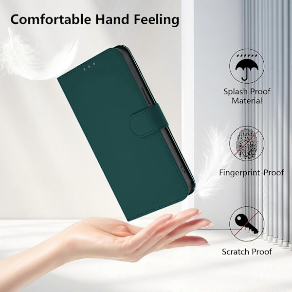 PU-fodral i enfärgad design kompatibelt med Nokia C02-WELLNGS Dark Green