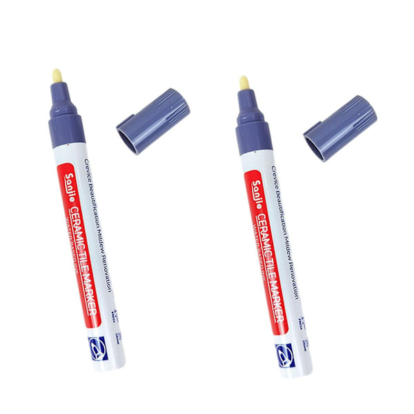 Vanntett Fugenfyllerpenn for Fliser Lettvekt Flisfyllingstilbehør for Restaurering av Flisvegg Fl-WELLNGS Light Gray 2pcs