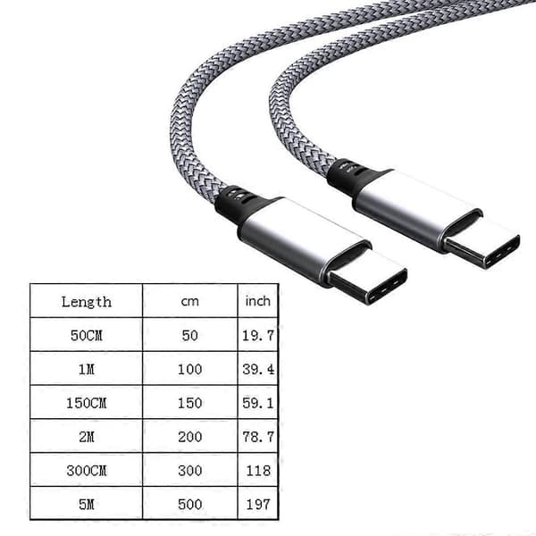 USB C till Typ C Förlängningskabel PD60W Snabbladdningskabel Data-WELLNGS 2m