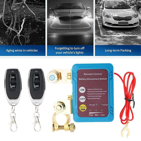 12V 240A Kauko-ohjattava akun katkaisin Automaattinen virrankatkaisin Kaukosäädin Auto-WELLNGS