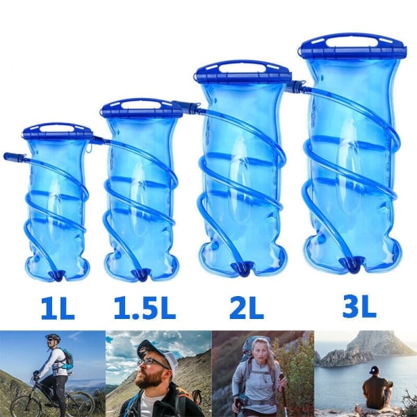 Vattenblåsa Vattenreservoar Hydration Pack Förvaringspåse BPA-fri - 1L 1,5L 2L 3L Löpande vätskeväst Ryggsäck-WELLNGS 1L
