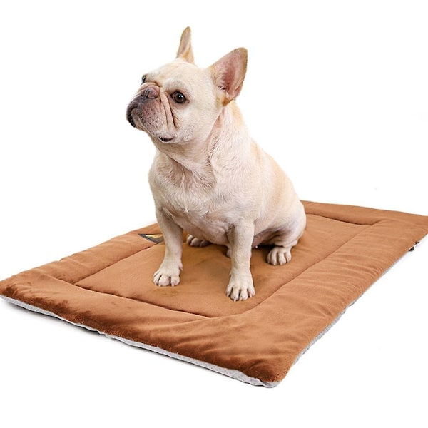 Hundeseng Måtte Tæppe Kæledyr Bur Pude Hjem Rejse Hvalp Killing Sovepude Brun Xl-WELLNGS Brown XL