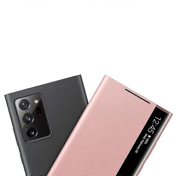 Passer for Samsung Mirror Smart View Flip Cover Ingen Demontering Besvarende Beskyttelsesdeksel Galaxy Note 20 / Note20 Ultra 5G Mobiltelefon - WELLNGS Black For Note 20