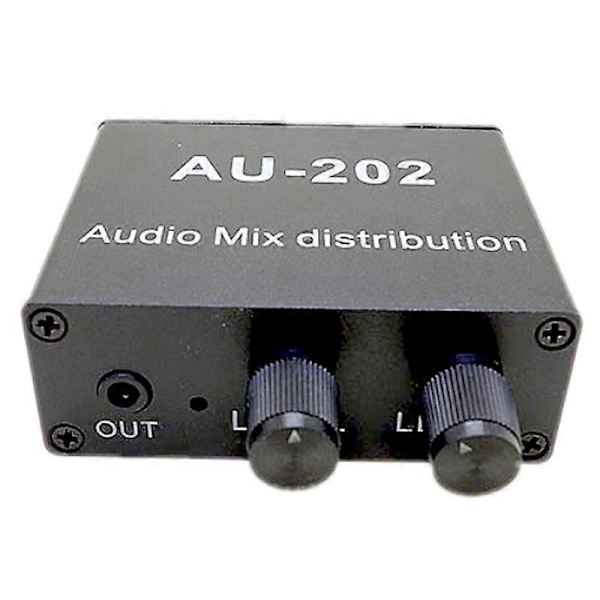 AU-202 2 Input 2 Output Stereo Mixer Audio Distributor - WELLNGS