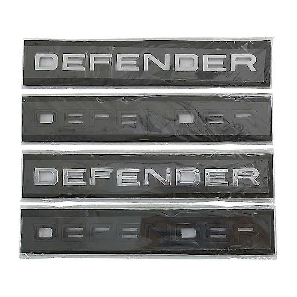 3D Abs Defender Emblem Bogstaver Bil Front Hjelm Bagagerum Badge Mærkat Kompatibel med Land Rover L663 Trx4 Trx 4 110 2020 2021 Tilbehør-WELLNGS Front Matt Silver 2020-2023
