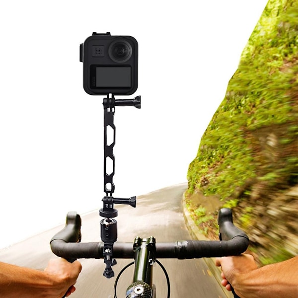 Aluminium forlengelsesstang arm forlenget selfiebrakett med 1/4 tommers stativadaptersett Kompatibel -for Insta 360 One R X Go Pro Max-kamera-WELLNGS 0