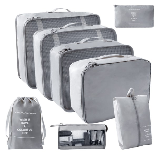 pcs Travel Packing Cubes for Toiletries Cosmetics Digital Portable Travel Bag Clothes Packing Bag for Travel-WELLNGS Grey