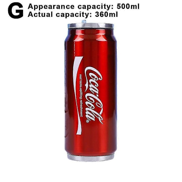 350ml/500ml Coca Cola krus, varmt og koldt isolering, 304 rustfrit stål termoflaske, Coke kæmpe vandflaske, tilpasset bil Tra-WELLNGS Actual Capacity 360Ml Red