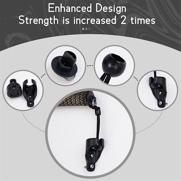 Reservedeler Rullegardin Hardware Bungee Kit og End Caps Skygge Tie Downs for Utendørs Rullegardin Solskjerming 4Pack-WELLNGS