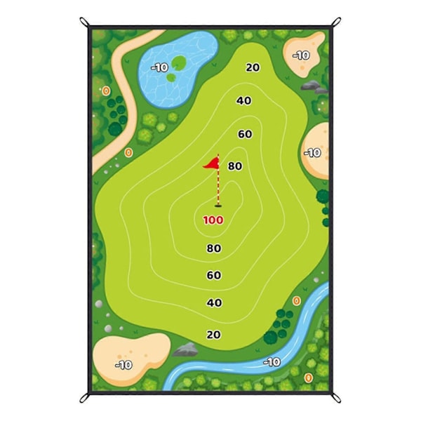 Casual Golfspelset, Golfträffarmattor, Golfspelmatta Golfövningsmattor Inomhus Utomhusspel för Vuxna och Familj Stick Chip Spel Golfset Barn D style 120*180CM