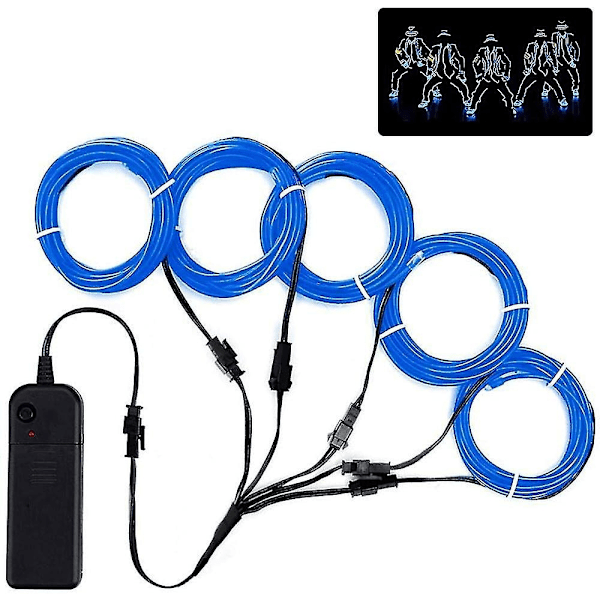 Fleksibel Neon Strobe Elektroluminescent Linje EL Lys Linjesæt (fem farver) - WELLNGS blue