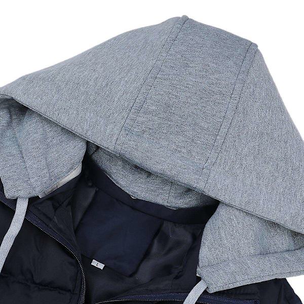 YOUTHUP Herr Quiltad Väst med Huva Utomhus Tjock Fritidssport Huva-WELLNGS Blue XS