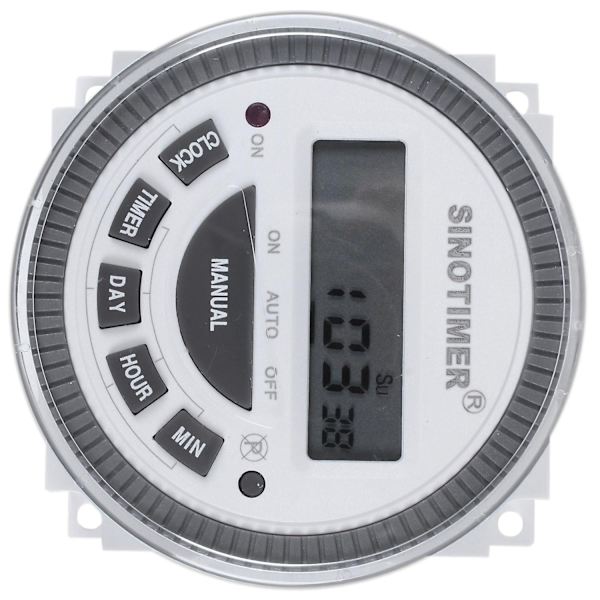 Tm-619H-2 230Vac Ugentlig Programmerbar Digital Timer Lyskontakt Udgang 220V Spænding med Støvpr-WELLNGS