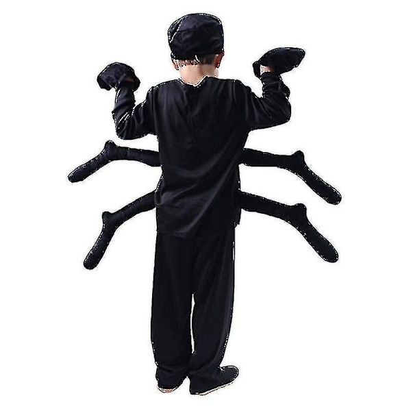 Barnekostyme Dyr Barn Svart Edderkopp Kostyme Tarantula Cosplay for Gutter Jenter Halloween Purim Karneval Fest Fantasia Kle seg ut-WELLNGS 120-130CM