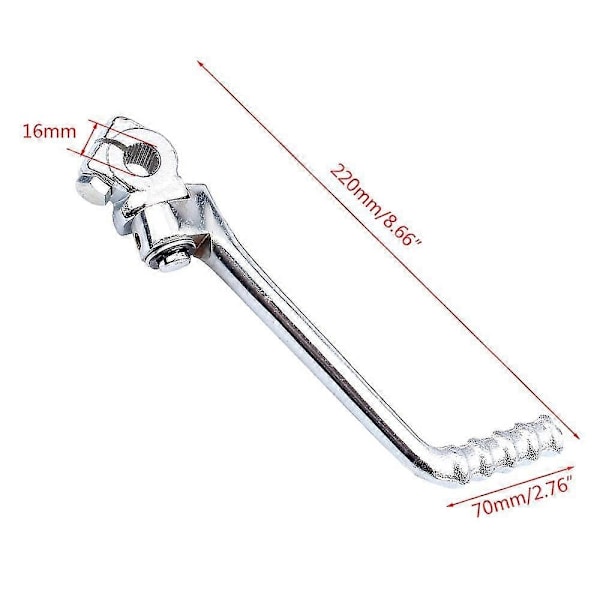 Moottoripyörän lisävarusteet 13mm 16mm käynnistyspoljin, sopii Lifan Yx Zongshen-WELLNGS -malleihin Silver 16mm