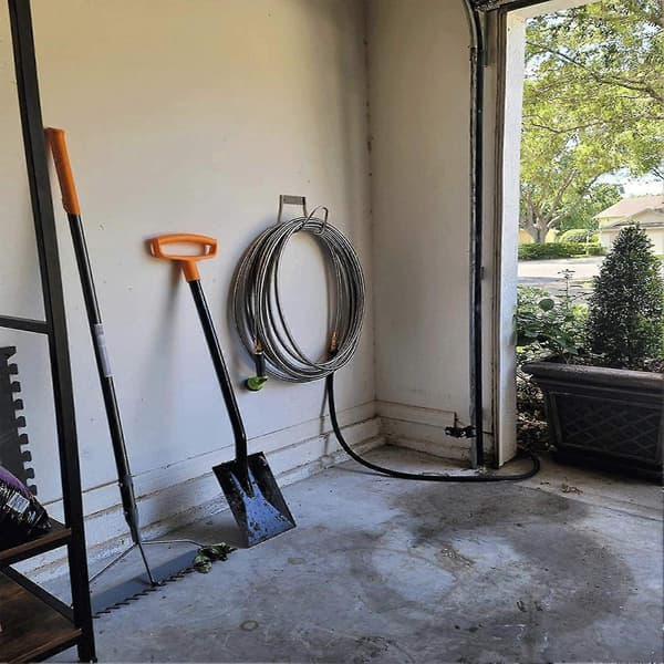 Slangeholder i rustfrit stål til udendørs græsplæne, terrasse, baghave - WELLNGS