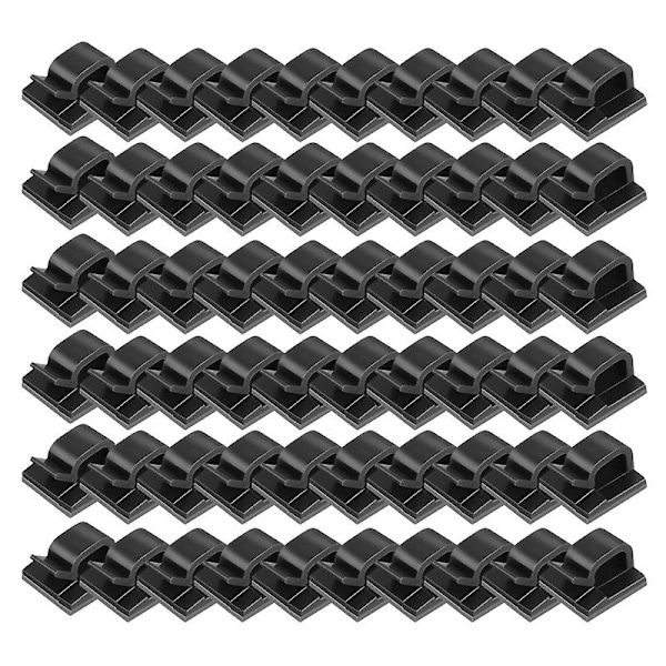 60pcs Outdoor Light Clips Upgraded Adhesive Outdoor Light Clips Light Holder-WELLNGS Black