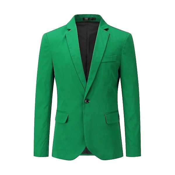 Allthemen Miesten Yksivärinen Slim Fit Business Casual Blazer - WELLNGS Green XS