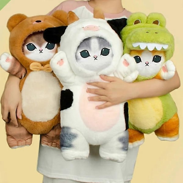 Kawaii Cat Mofusand Plysch 50cm Söta Cartoon Djur Plysch Katt Mjuk Fylld Docka Fluffig Fylld Kudde Kudde Leksak Barnpresent - WELLNGS C 50cm