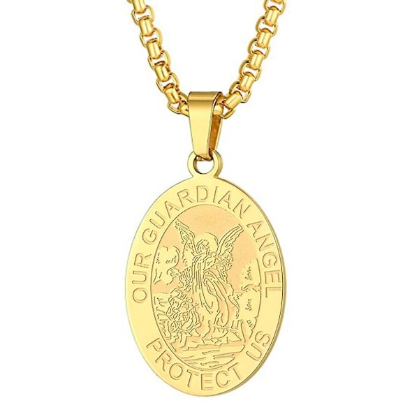 Pyhän Yrjänän riipuskaulakoru miehille ja naisille, soturi Pyhä Yrjänä ja lohikäärme Totem-riipus, kaulakoru, amuletti, koru - WELLNGS Saint Michael-G5