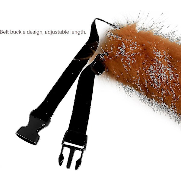 Konstgjord Pälsräv Svans Katt Varulv Cosplay Kostym Set Plysch Mask Fluffiga Tassar Handskar Halloween Jul-hao-WELLNGS Fox