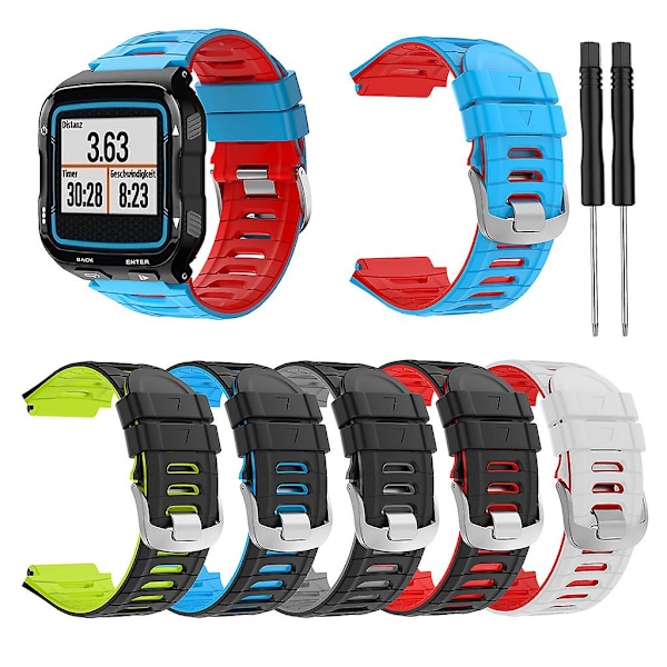 Silikonarmband för Garmin-forerunner 920xt Band Smartwatch Armband Loop Armband-WELLNGS Blue red