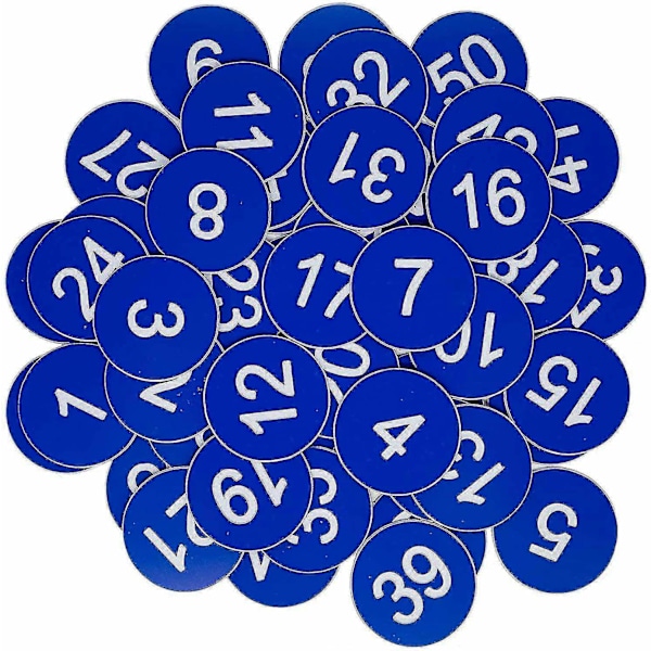 Muoviset numerolaput kaiverretut numeroidut laput tunnistelaput avaimenperälaput ilman reikää - WELLNGS Blue 201-300