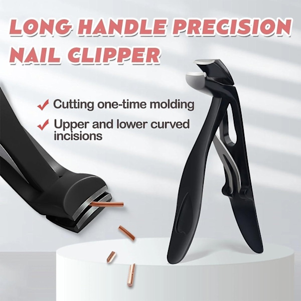 Nagelklippare, Nagelklippare för Seniorer, Ergonomiska Nagelklippare Stora för Seniorer, Nagelklippare Nagelfilsset-WELLNGS Black