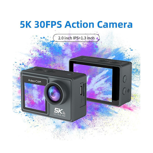 5k 30fps Actionkamera med Wifi Fjärrkontroll Elektronisk Bildstabilisering Kamera för Utomhus D-WELLNGS