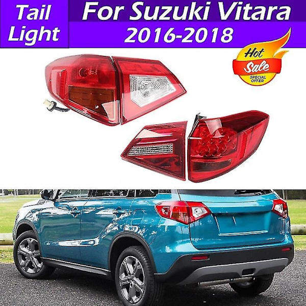 Suzuki Vitara 2016 2017 2018 LED Halogeeni Auton Takapuskurin Takavalo Stop-varoitusvalo Jarruvalo Suuntavilkku Tailamp-WELLNGS LED Outer Right Side