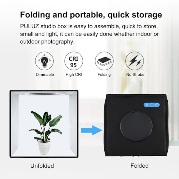 PULUZ Soft Box Sæt Bærbar Foldbar Fotobelysningsmodifikator Fotografi Teltboks med 12 Farver Baggrunde-WELLNGS
