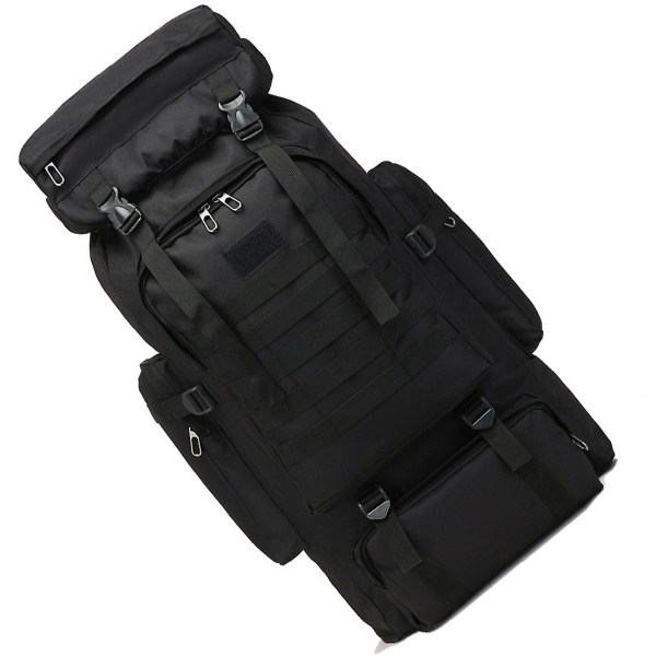 80l Military Tactical Backpack Vattentät Fiskeaxelväska Multifunktionsväska för vuxna Utomhussporter Klättring Camping-WELLNGS black