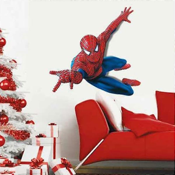 Stor Jättestor Spiderman Väggdekoration Barn Pojkar Sovrum Dekal Konst Mural Dekor - WELLNGS