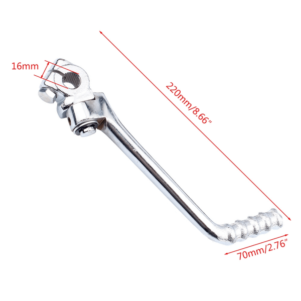 13mm 16mm Hull Kickstart-spak Kickstartpedal for Lifan YX Zongshen Offroad Motorsykkel Tilbehør Sølv-WELLNGS Silver 16mm