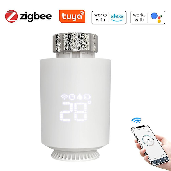 Tuya Zigbee Termostatiske Radiatorventiler Trådløs App-styring Varme Termostat Temperaturregulator Radiator Termostat-WELLNGS 1 PC Radiator United States