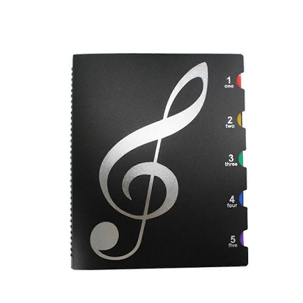 Nodebladmappe, 60 Sider, Nodeblad/Holder, Passer til Letter Size A4, Skrivelig & Aftagelig Kormappe Sort-WELLNGS