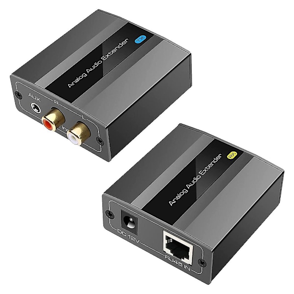 Analog lydforlenger RCA 3,5 mm stereo over Ethernet enkelt Cat5E/6/7 kabel opptil 500M lydkonverter-WELLNGS
