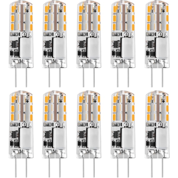 G4 LED-lampor 12V Varmvit 3000K 120LM, 2W Ej dimbar 10 Pack-WELLNGS