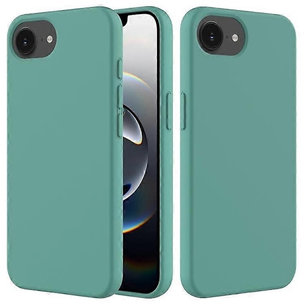 Kompatibelt skal för iPhone 16e, fallsäkert flytande silikon med mjukt foder, baksidesskydd - WELLNGS DarkGreen
