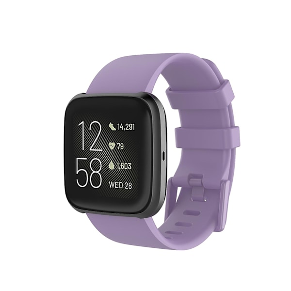 Silikon klokkearmbånd til Fitbit Versa 2/Versa Lite/Størrelse: L-WELLNGS Purple Other Phone Models