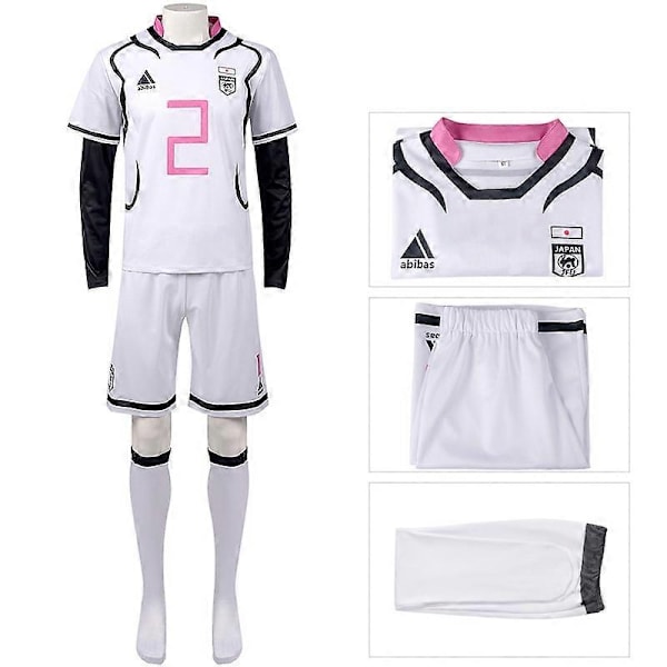 Blue Lock Shido Ryusei Cosplay-asu Oliver Aiku Cosplay-peruukki, Yläosa, Shortsit, Urheiluasu, Jalkapallojuhlasarja -WELLNGS Set 13 XXL