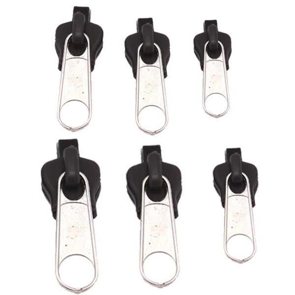 6pcs Instant Zipper Universal Instant Fix Zipper Repair Black