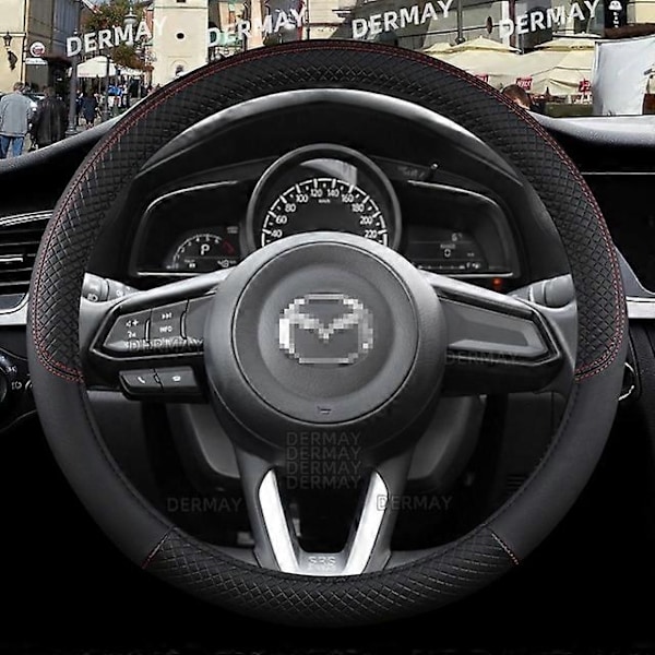 Kompatibel med Mazda CX3 CX4 CX5 CX7 CX9 CX30 CX50 CX60 CX70 CX90 Bilratt Skydd PU Läder Halkfritt Biltillbehör-WELLNGS Black
