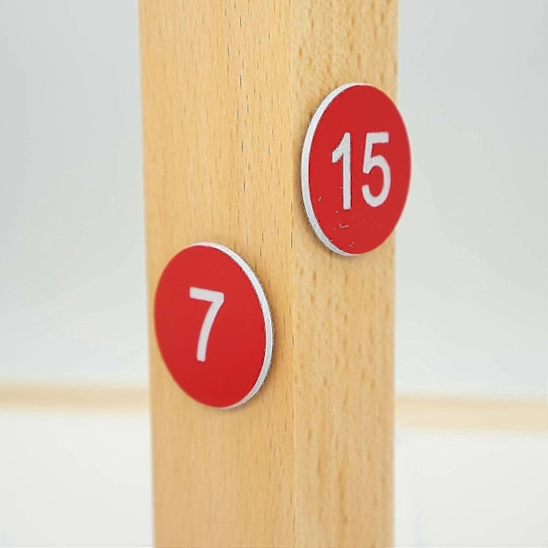 Muoviset numerolaput kaiverretut numeroidut laput tunnistelaput avaimenperälaput ilman reikää - WELLNGS Red 51-100